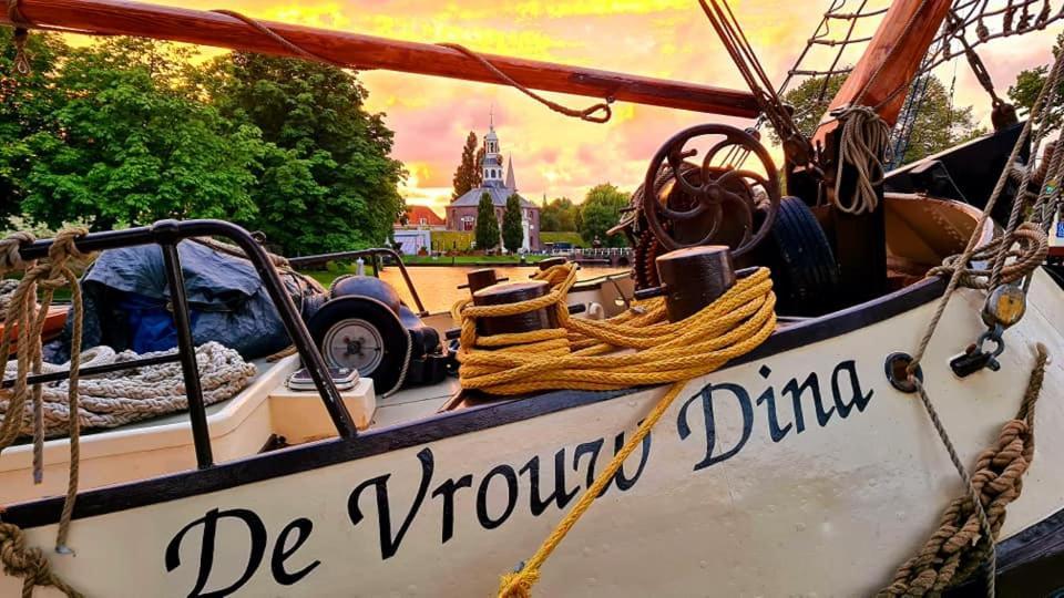 Zeilschip De Vrouw Dina Villa Leida Esterno foto